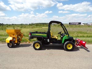 John Deere gator 885d with snow plough salt spread for sale