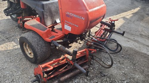 Jacobsen Greensking IV plus diesel with verti cut heads and TEES cutters. for sale