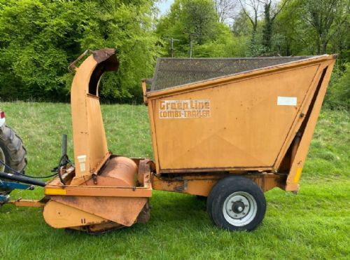Green Line Flail Mower Collector & High Tip trailer Tractor ** WATCH VIDEO ** for sale