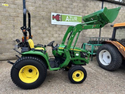John Deere 3038E compact tractor with loader and turf tyres for sale