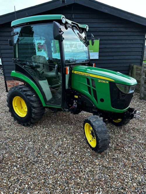 John Deere 2036R 4 wheel drive compact tractor with cab for sale