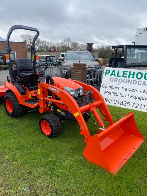 Kubota BX231 Compact Tractor with Front Loader and Farmtrak Sweeper for sale