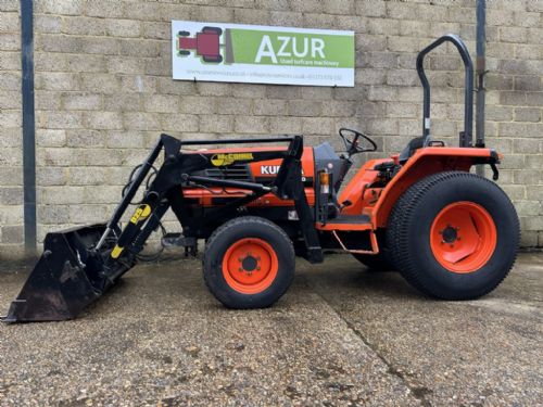 Kubota L3300 4 wheel drive compact tractor with McConnell 4 in 1 loader for sale
