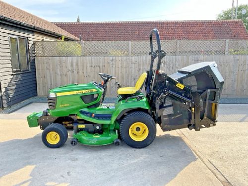 2014 JOHN DEERE x950R DIESEL RIDE ON MOWER WITH HIGH TIP COLLECTOR for sale