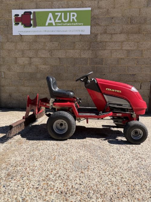 Countax C300H Lawn Tractor fitted with a brush for brushing artificial/natural sports pitches for sale